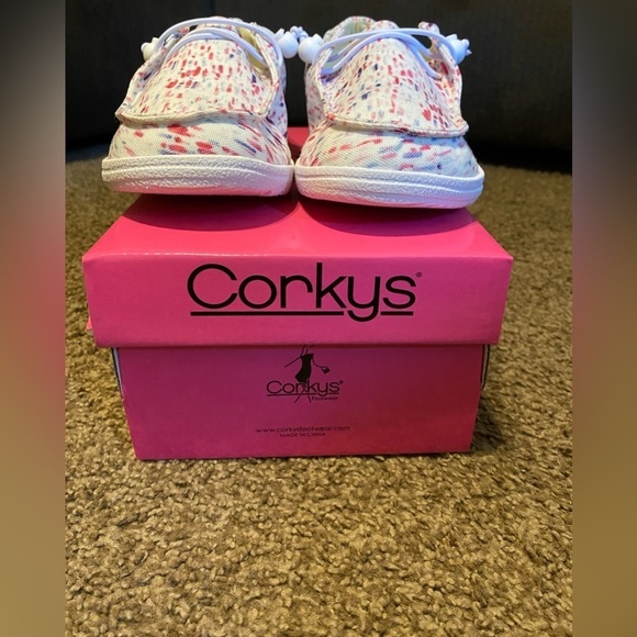 Corkys Pink Multi Kayak Slip On Sneaker Size 9 - Picture 2 of 7